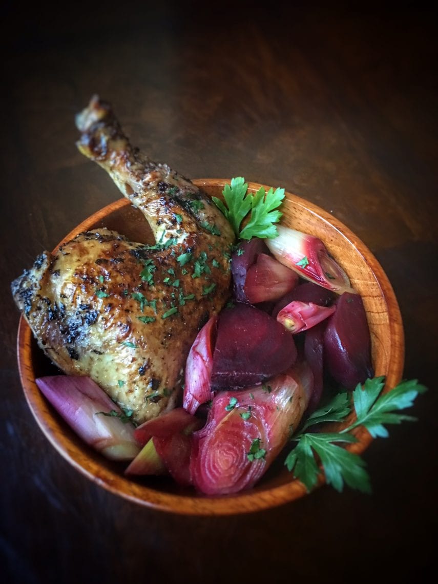 Apicius Parthian Chicken And Vegetable Dinner With A Red Wine Tracta Sauce