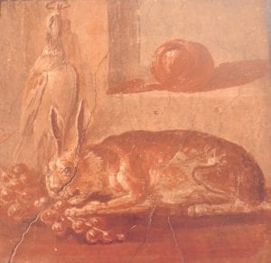 Fresco of Hare Nibbling on Grapes (Pompeii, Italy)