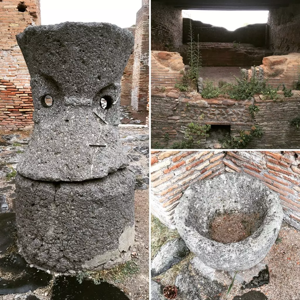 Mill, Oven and Water Basin at Roman Bakery at Ostia