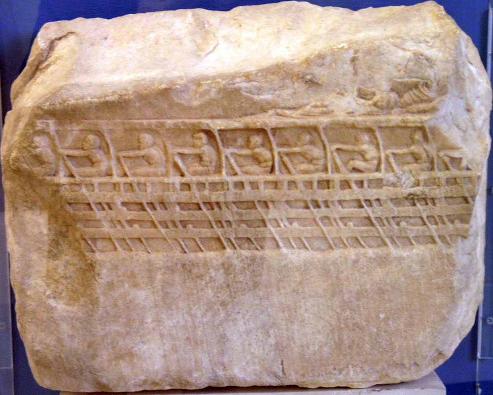 Lenormant Trireme Relief. 400 BC. Image from: Wikimedia 