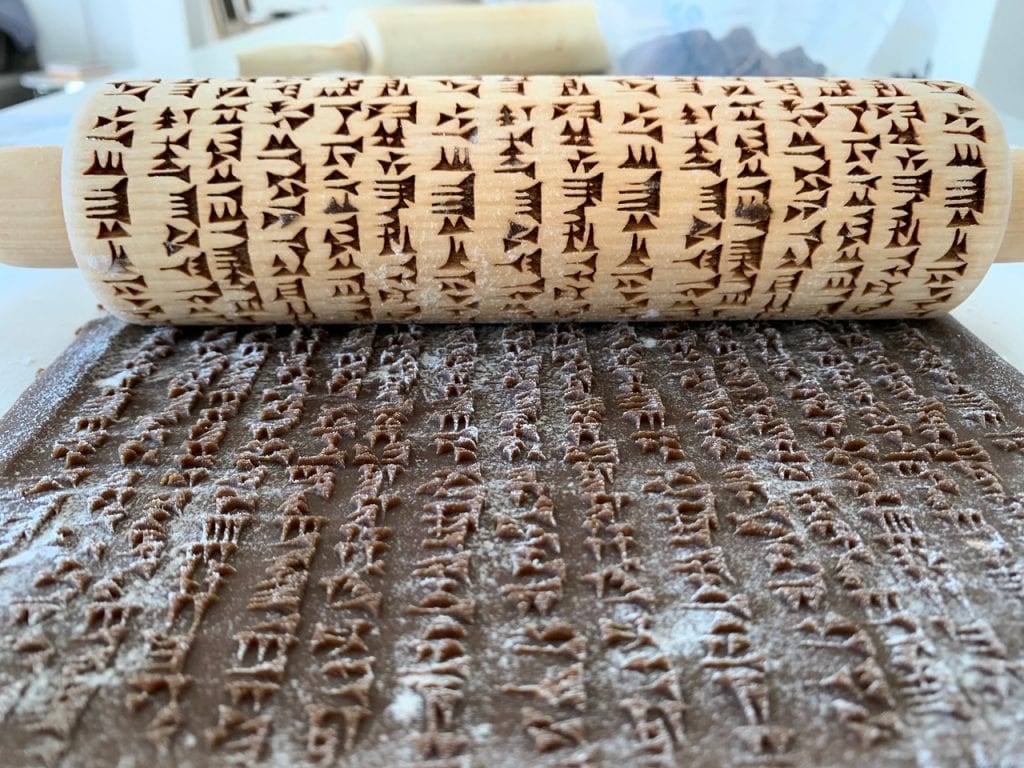 Cuneiform Gingerbread Tablet | Rolling Pin | Tavola Mediterranea