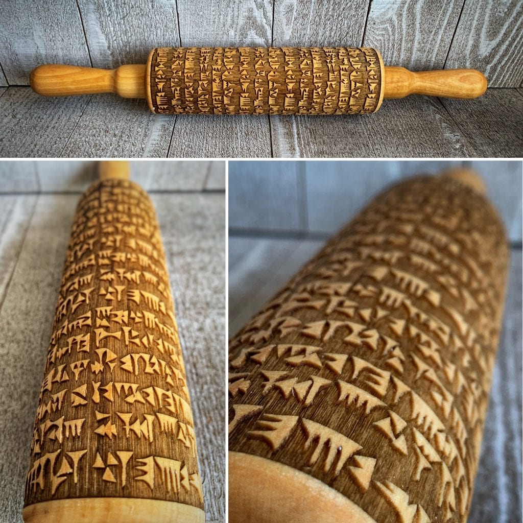 Bake like a Babylonian: Cuneiform Gingerbread Rolling Pin
